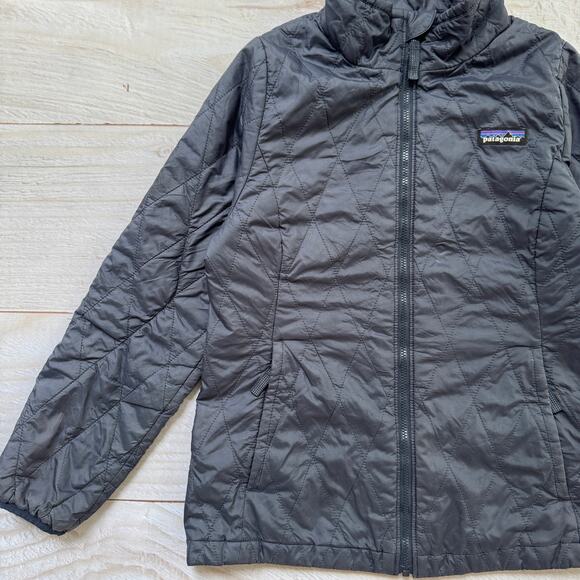 Patagonia Kids Nano Puff Primaloft Jacket Size M (10) Diamond Quilted Navy Blue - Picture 5 of 11